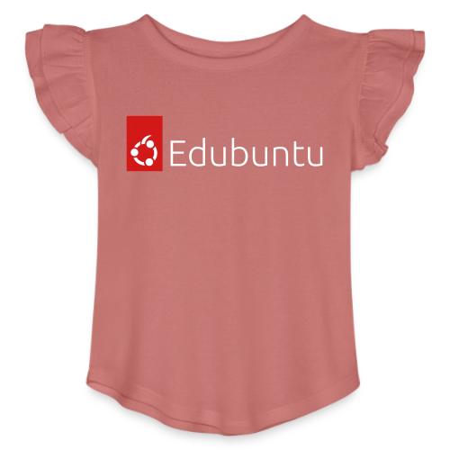 Edubuntu Logo 2023 - White - Toddler Girls Flutter T-shirt