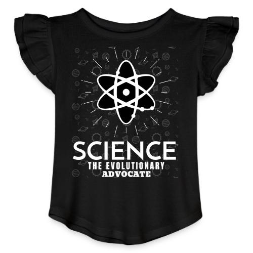 Science The Evolutionary Advocate White Design - Toddler Girls Flutter T-shirt
