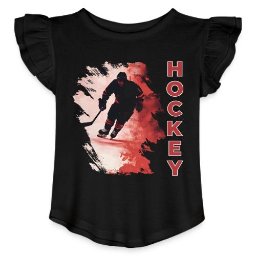 Hockey Fire - Toddler Girls Flutter T-shirt