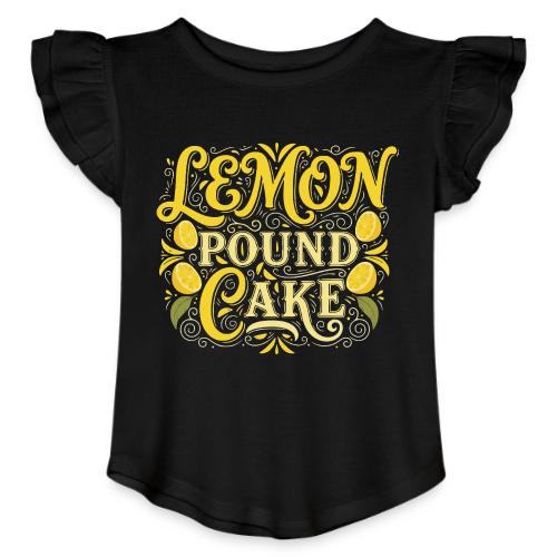 Lemon Pound Cake Vintage Flourish - Toddler Girls Flutter T-shirt