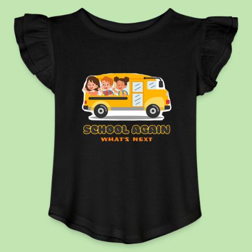 first day of school outfit- school again - Toddler Girls Flutter T-shirt