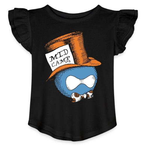 MidCamp Hatter - Orange - Toddler Girls Flutter T-shirt