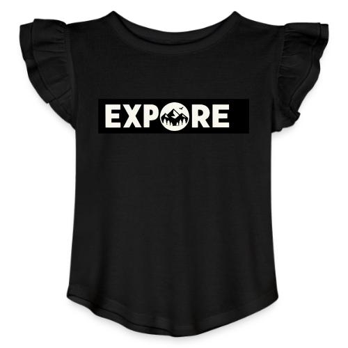 Adventure Oxygen Nature Mountain Forest Typography - Toddler Girls Flutter T-shirt