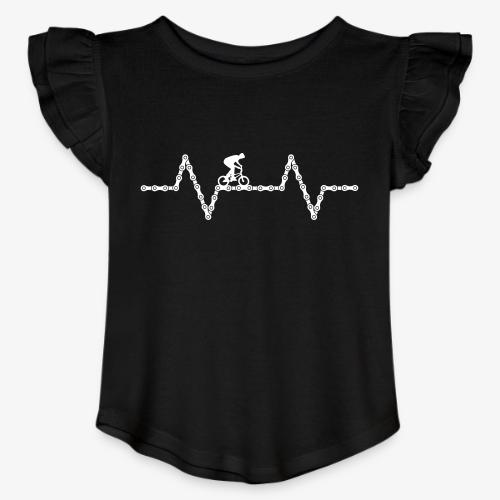 bmx bike heartbeat - Toddler Girls Flutter T-shirt