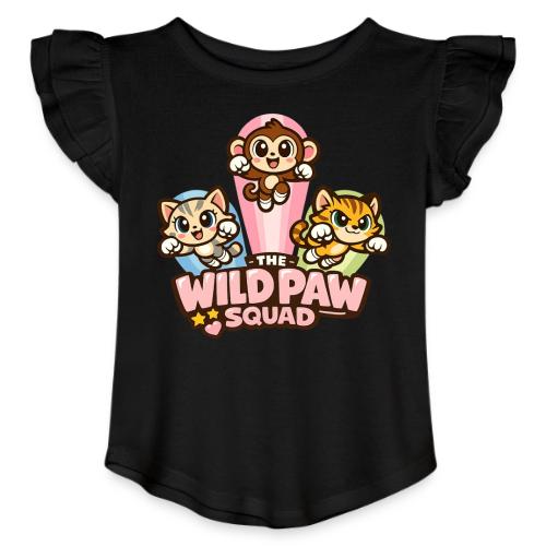 Wild Paw Squad Cute Animal Friends - Toddler Girls Flutter T-shirt