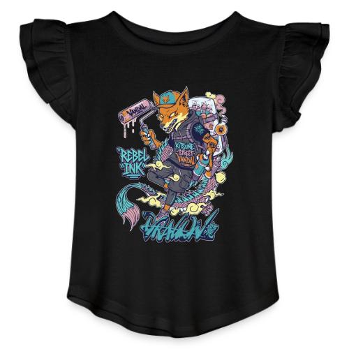 Kitsune Street Rebel - Toddler Girls Flutter T-shirt