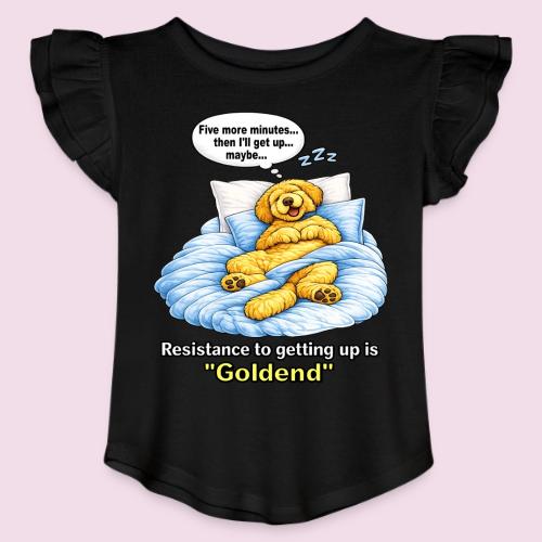Funny Goldendoodle Sleeping design. - Toddler Girls Flutter T-shirt