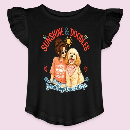 Sunshine & Doodles – Good Days, Doodle Ways - Toddler Girls Flutter T-shirt