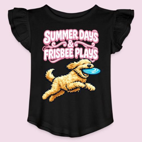 Summer Days & Frisbee Plays - Toddler Girls Flutter T-shirt