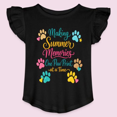 Making Summer Memories One Paw Print at a Time - Toddler Girls Flutter T-shirt