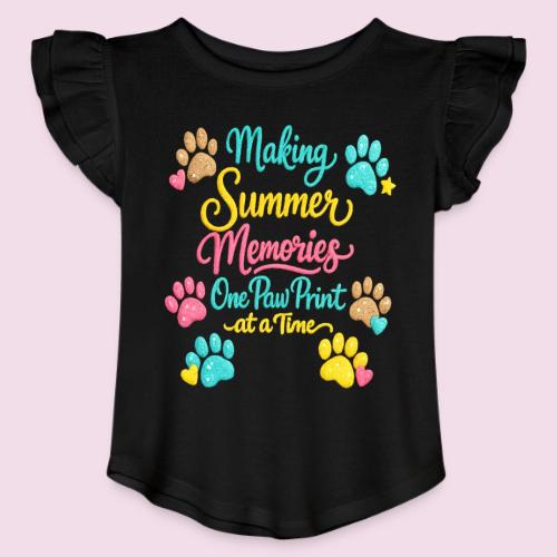 Making Summer Memories Faux Embroidery - Toddler Girls Flutter T-shirt