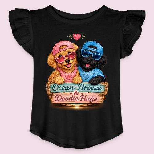 Ocean Breeze & Doodle Hugs - Toddler Girls Flutter T-shirt