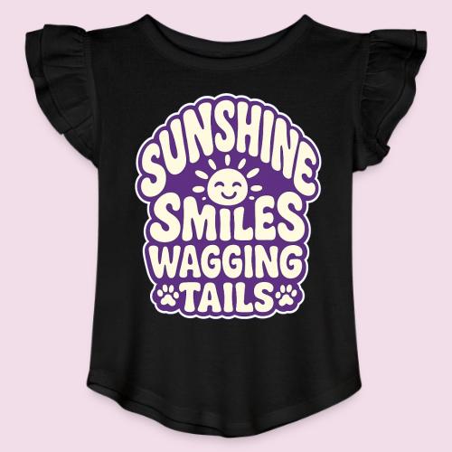 Sunshine Smiles Wagging Tails - Toddler Girls Flutter T-shirt