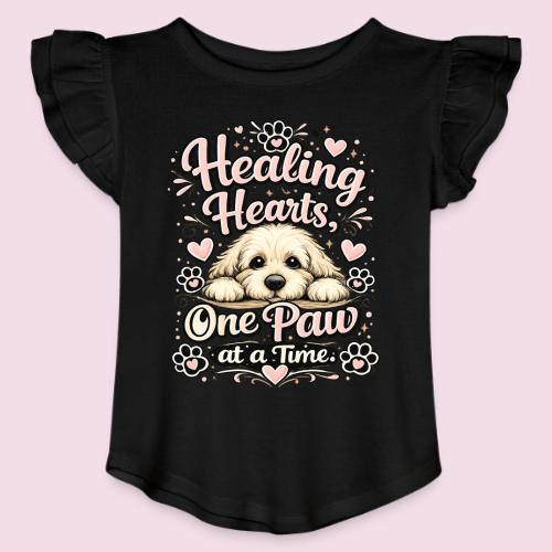Healing Hearts, One Paw at a Time - Toddler Girls Flutter T-shirt
