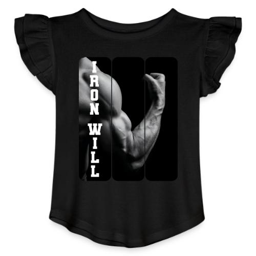 Bodybuilding: Iron Will - Toddler Girls Flutter T-shirt