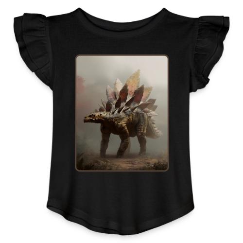 Stegosaurus Misty Forest Design - Toddler Girls Flutter T-shirt