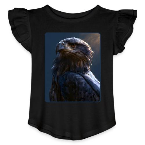 Majestic Eagle Cinematic Portrait Design - Toddler Girls Flutter T-shirt