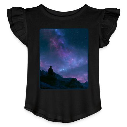Stargazer Nebula Night Sky Art - Toddler Girls Flutter T-shirt