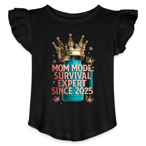 Mom Mode Survival Expert Tee - Toddler Girls Flutter T-shirt