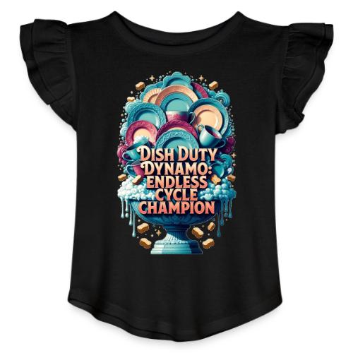 Dish Duty Dynamo T Shirt, Endless Cycle Champion - Toddler Girls Flutter T-shirt