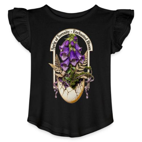 Spring Serenity Foxglove Tee, Easter Gift for wife - Toddler Girls Flutter T-shirt