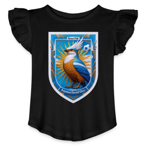 Argentina Hornero Pride T Shirt, Football Gift - Toddler Girls Flutter T-shirt