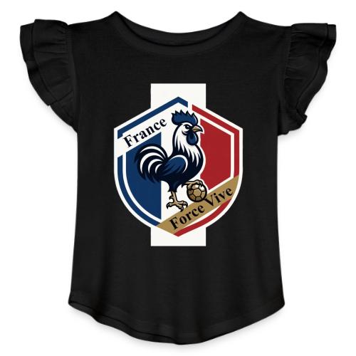 France Rooster T-Shirt, Bleu-Blanc-Rouge gift - Toddler Girls Flutter T-shirt