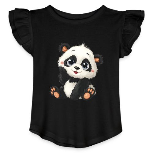 Blushing Baby Panda - Toddler Girls Flutter T-shirt