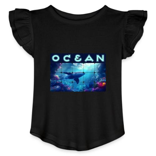 Ocean: Whale’s Path - Toddler Girls Flutter T-shirt