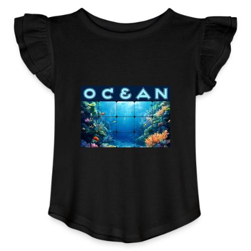 Ocean: Tropical Drift - Toddler Girls Flutter T-shirt