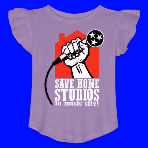 Save Home Studios In Music City - Toddler Girls Flutter T-shirt