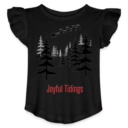 Joyful Tidings Christmas T-Shirt - Toddler Girls Flutter T-shirt