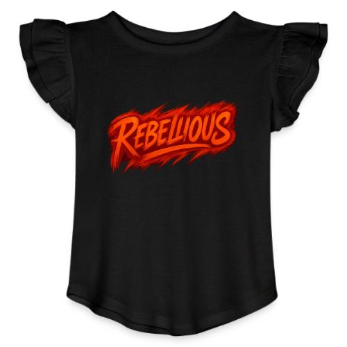 Rebellious Graffiti Neon Orange Streetwear T-Shirt - Toddler Girls Flutter T-shirt