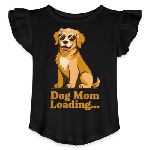 Dog Mom Loading Golden Retriever Sunglasses - Toddler Girls Flutter T-shirt