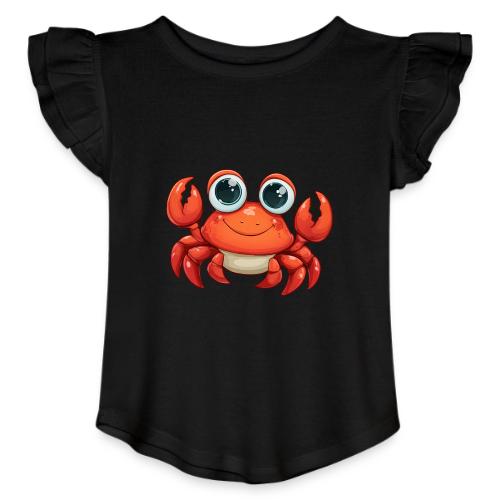 Cute Cartoon Baby Crab - Toddler Girls Flutter T-shirt