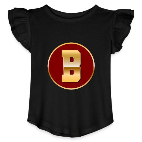 Letter B – Capital Varsity Alphabet Monogram - Toddler Girls Flutter T-shirt