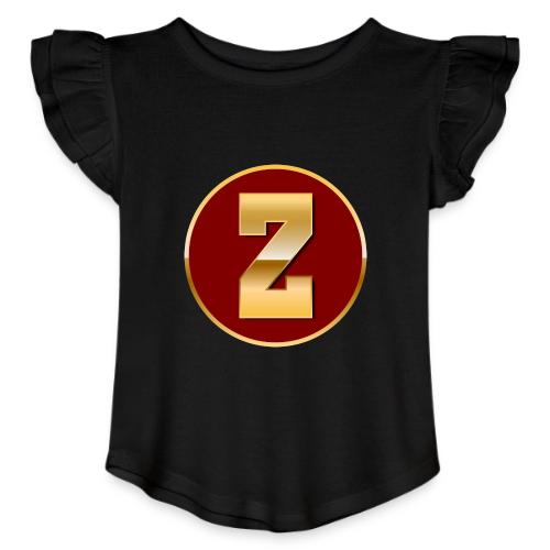 Letter Z – Capital Varsity Alphabet Monogram - Toddler Girls Flutter T-shirt