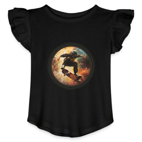 Skateboarding Flow - Toddler Girls Flutter T-shirt