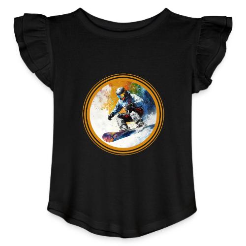 Snowboarding Dreams - Toddler Girls Flutter T-shirt