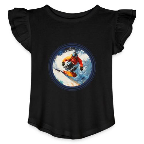 Snowboarding Rebel - Toddler Girls Flutter T-shirt