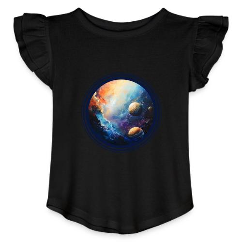 Nebula of Planets - Toddler Girls Flutter T-shirt