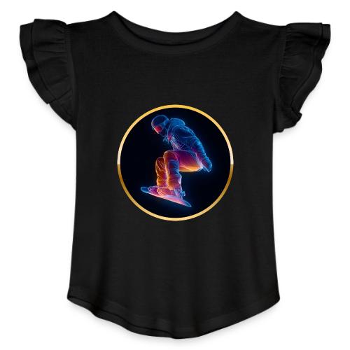 Snowboarding: Arctic Neon Leap - Toddler Girls Flutter T-shirt
