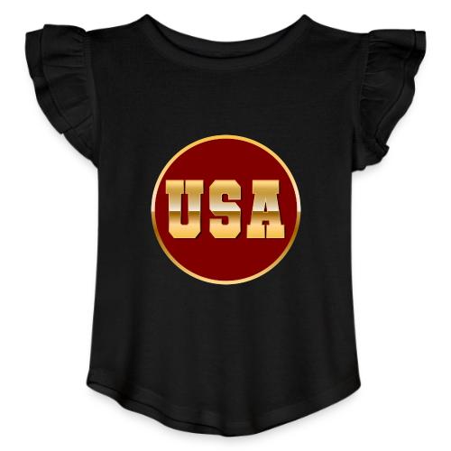 Golden USA Seal - Toddler Girls Flutter T-shirt