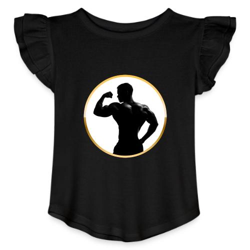 Bodybuilder: Classic Flex Emblem - Toddler Girls Flutter T-shirt