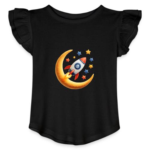 Rocket Among the Stars - Toddler Girls Flutter T-shirt