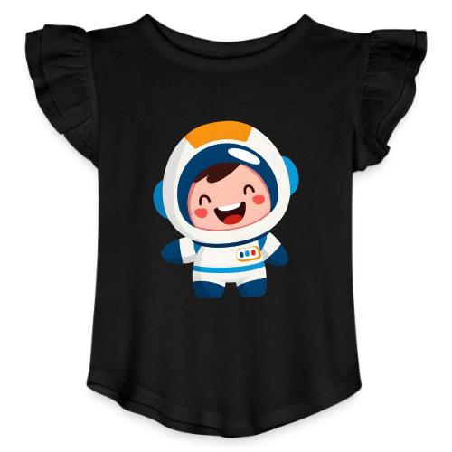 Joyful Baby Astronaut - Toddler Girls Flutter T-shirt