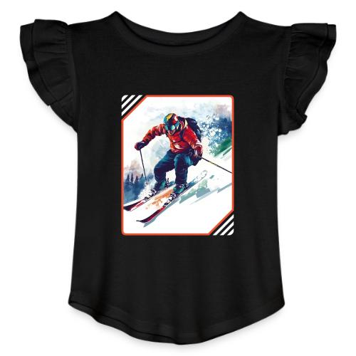 Skiing is Life - Toddler Girls Flutter T-shirt