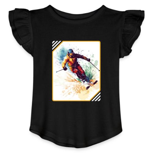 Winter Skiing Escape - Toddler Girls Flutter T-shirt