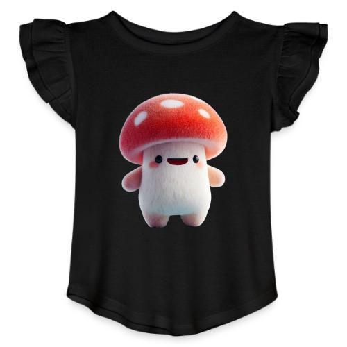 Mushroom: Red Forest Friend - Toddler Girls Flutter T-shirt