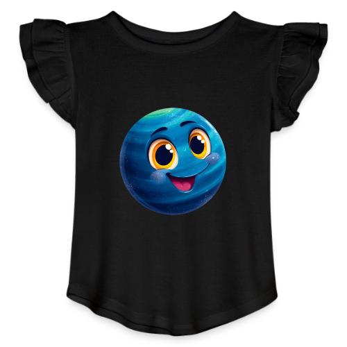 Smiling Blue Planet - Toddler Girls Flutter T-shirt